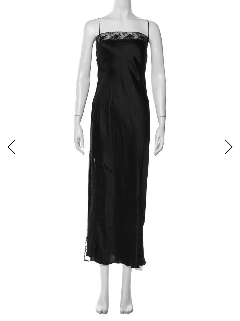 NWT SIR the Label Classic Black Slip Maxi Dress with Lace Trim